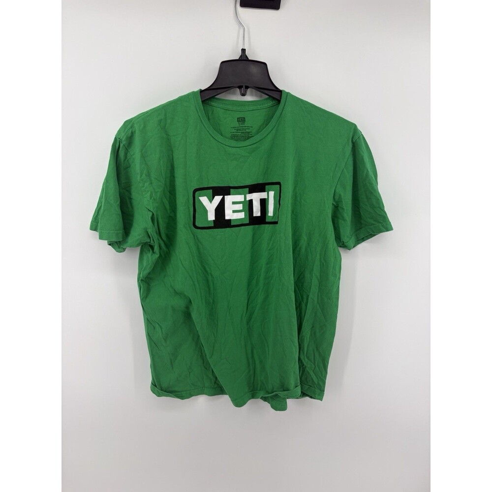 YETI Men's XL Green Logo Graphic Print Crew Neck Short Sleeve T-Shirt